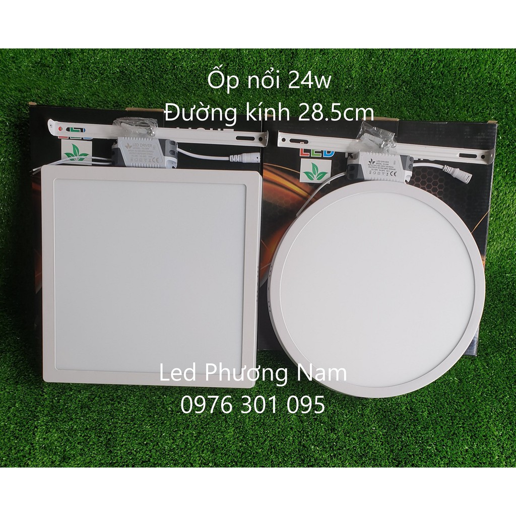 Đèn led ốp trần 24w siêu sáng tròn - vuông