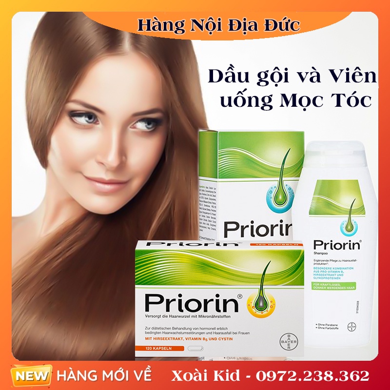 Dầu gội Priorin giúp mọc tóc dành cho tóc rụng yếu và mỏng - Nội địa Đức Đủ Bill