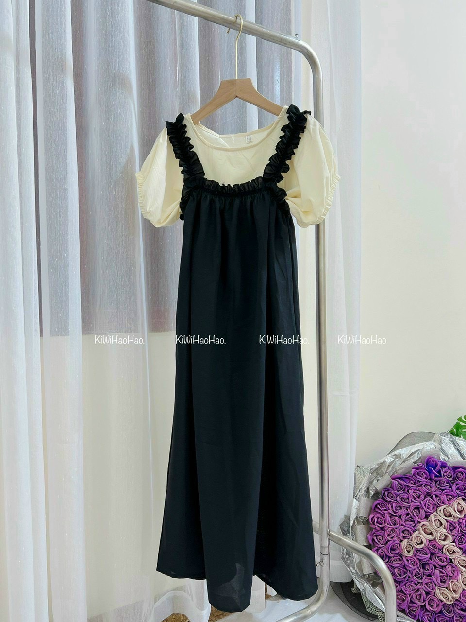Váy bầu,đầm bầu thời trang thiết kế chất lụa thô freesize từ 45 đến 70kg