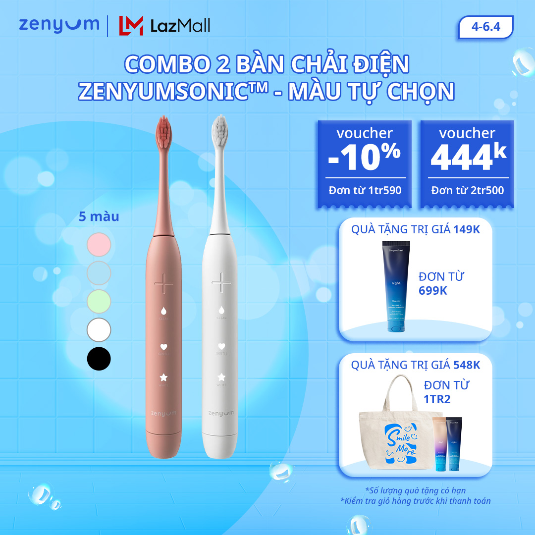 Combo 2 Bàn Chải Điện ZenyumSonic™ 2.0 - Công Nghệ Singapore