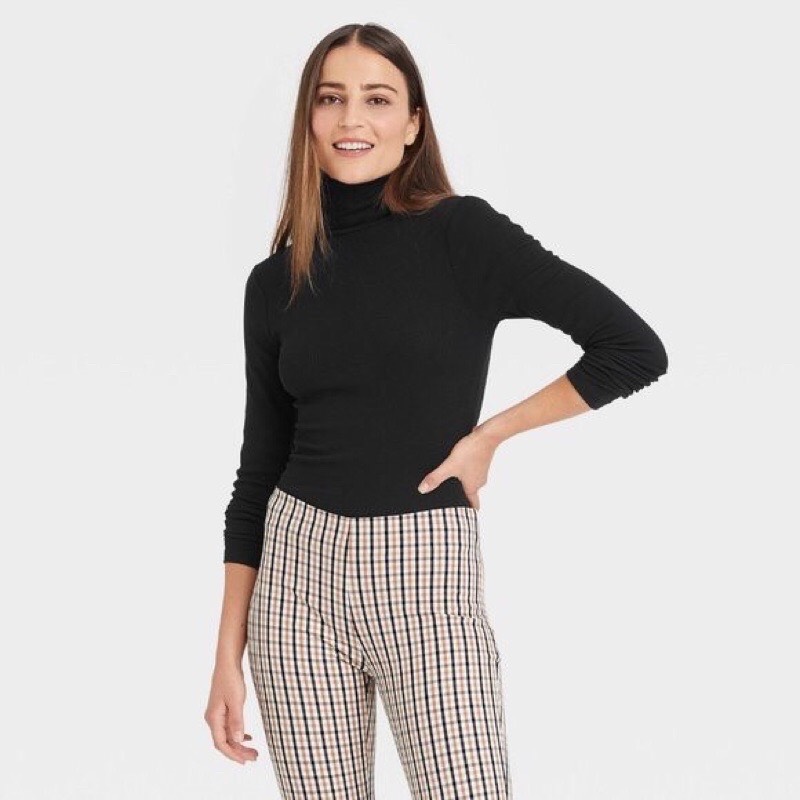 Áo cổ lọ thun tăm nữ vnxk dư xịn