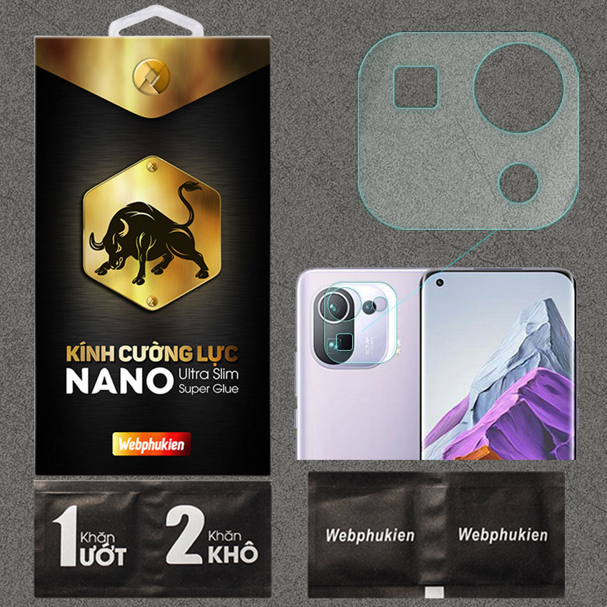 Kính cường lực Camera cho Xiaomi Mi 11 Pro hiệu Webphukien (Trong suốt)