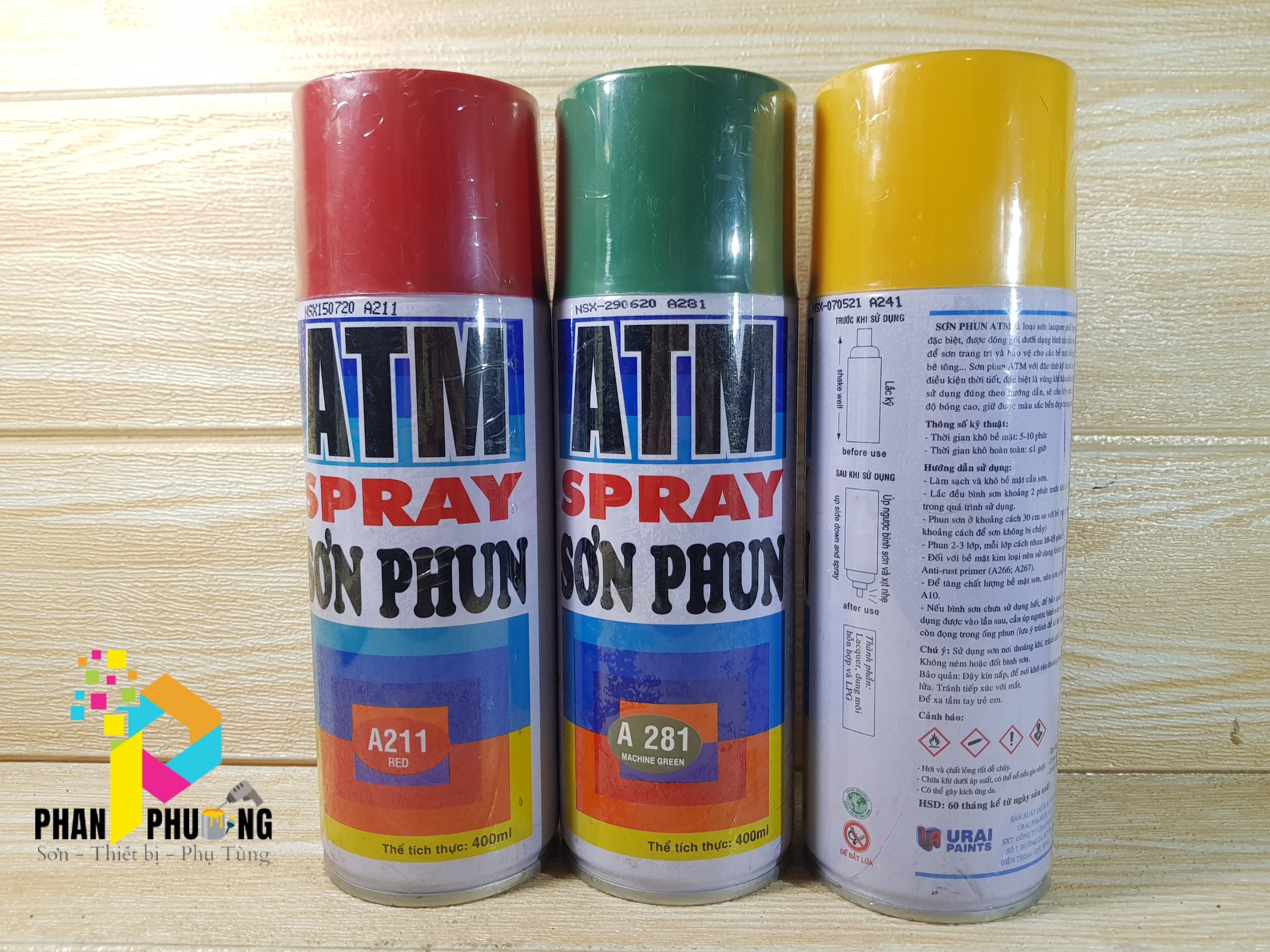 SƠN PHUN / SƠN XỊT ATM SPRAY ĐỦ MÀU 400ml