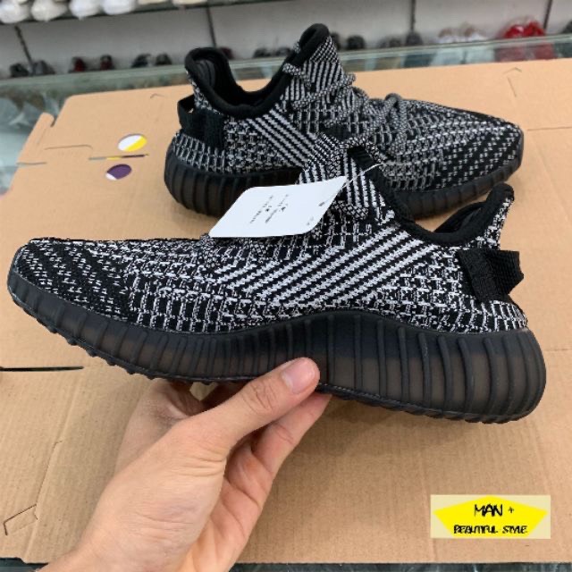 (GIÀY PHẢN QUANG RỰC SÁNG ÁNH ĐÈN) sneaker YEEZY BOOST 350 static đen