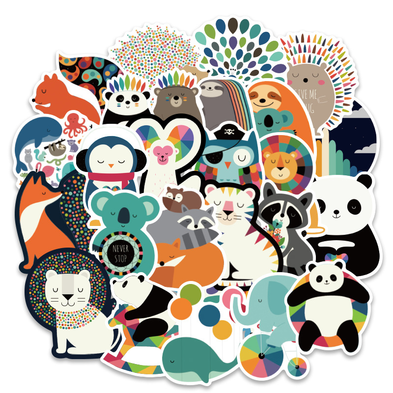 Set 32 sticker Sleepy Pet hình dán có ép lụa