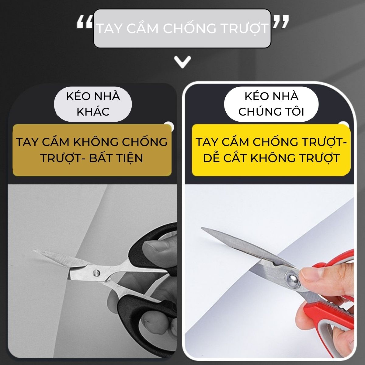 Kéo bếp đa năng inox, kéo làm bếp cán nhựa cao cấp siêu bền, Cắt rau chế biên hải sản chất liệu thép không rỉ