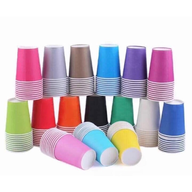 Set 10 cốc giấy đa màu