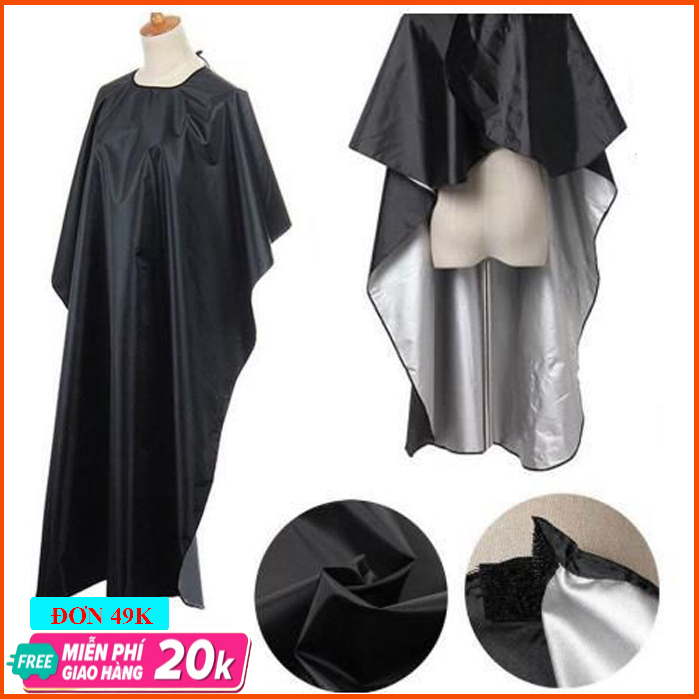 Áo cắt tóc kiểu màu ngẫu nhiên người lớn, trẻ em gia đình, áo phủ choàng tiệm hớt tóc ts04528