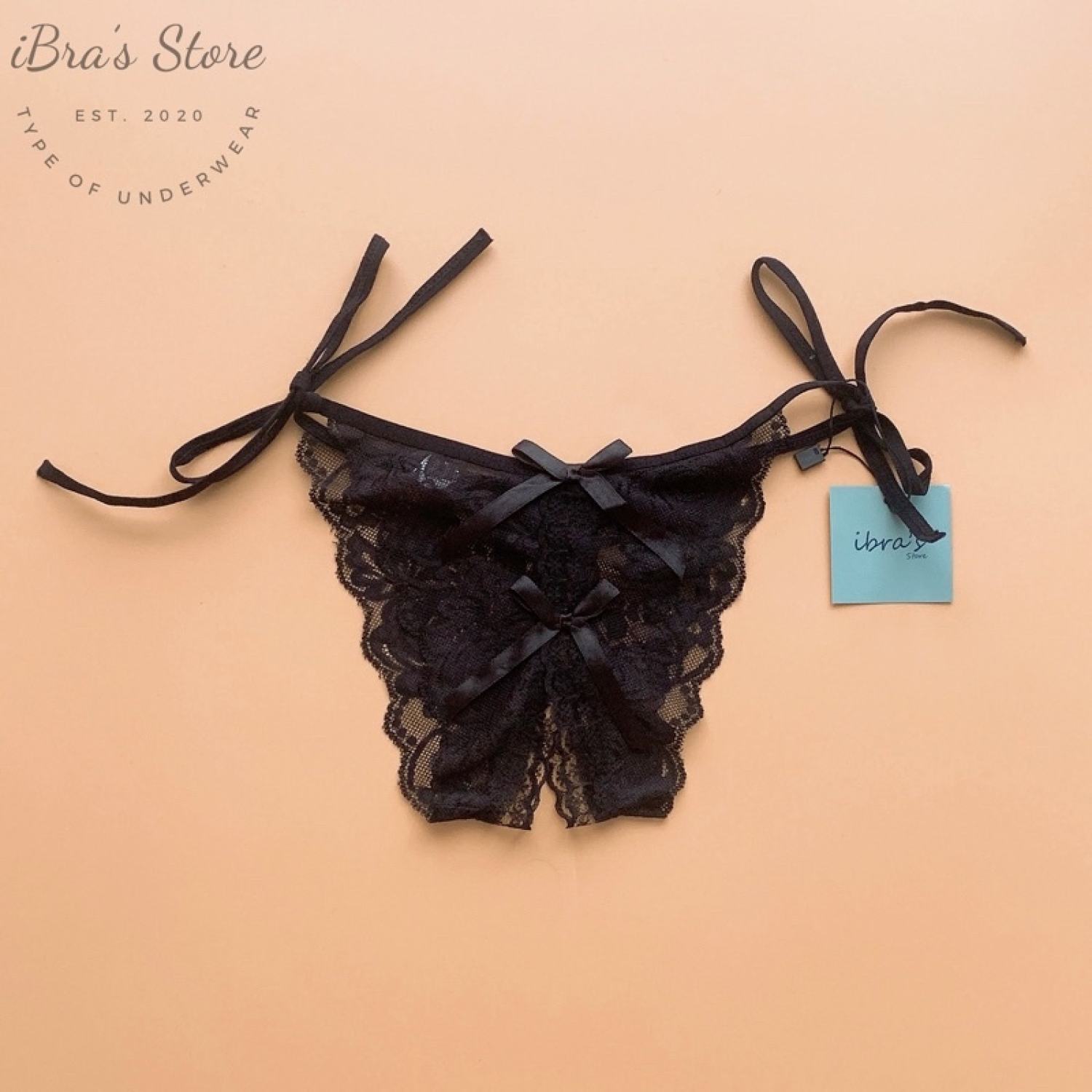 -quần lót ren xẻ đáy cột dây sexy