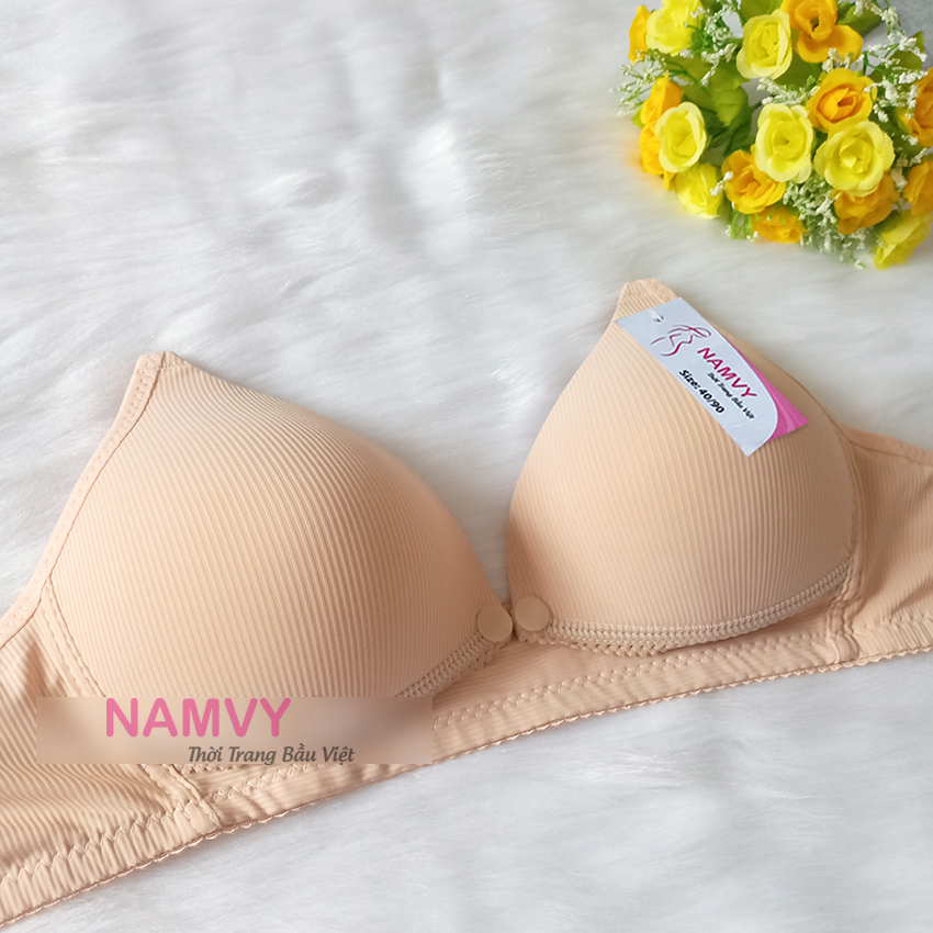 Áo lót bầu cho con bú cotton lụa tăm mềm mát