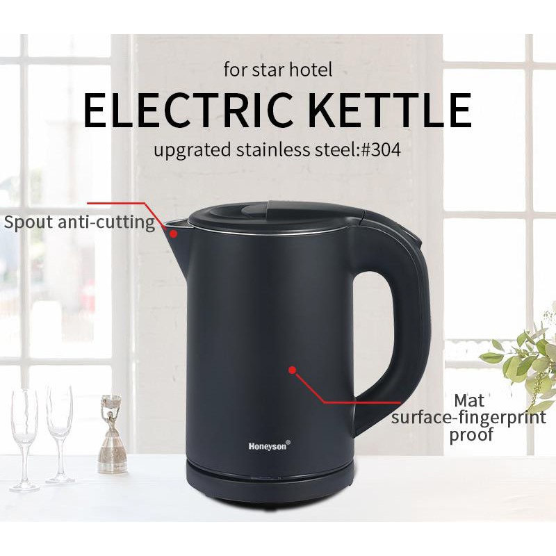 HOTEL - Bình đun siêu tốc cách nhiệt Honeyson 0.8L