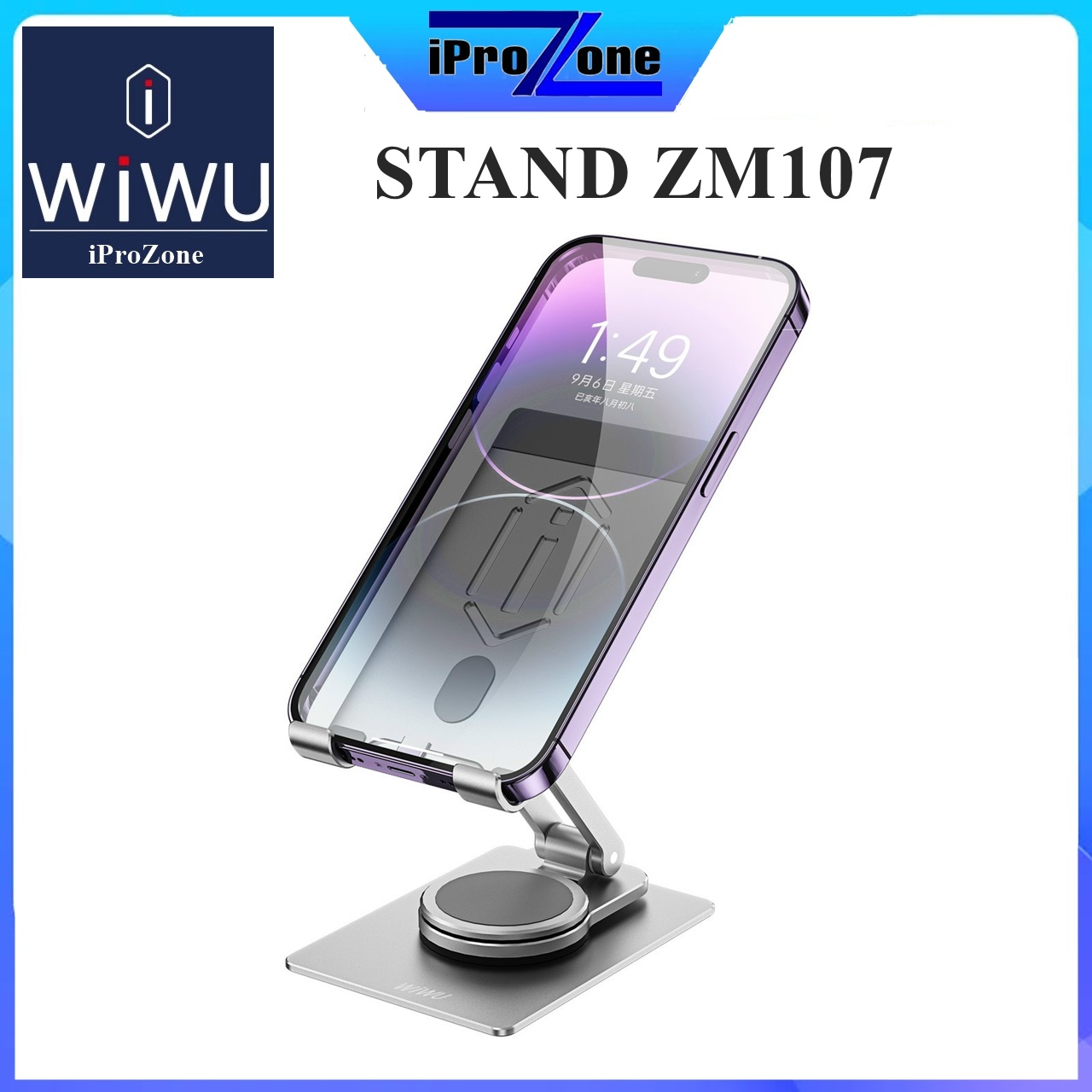 Giá đỡ kim loại WIWU ZM107 Stand Rotation 360 cho điện thoại IPhone