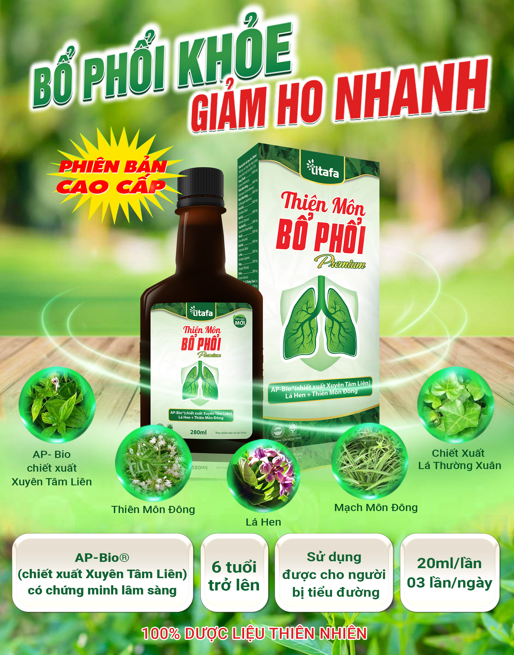 THIÊN MÔN BỔ PHỔI Premium 280ML