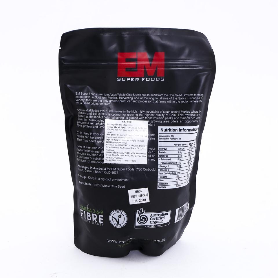 [HCM]Hạt Chia Đen Úc Black Bag túi 500g - Hạt Nhập Khẩu