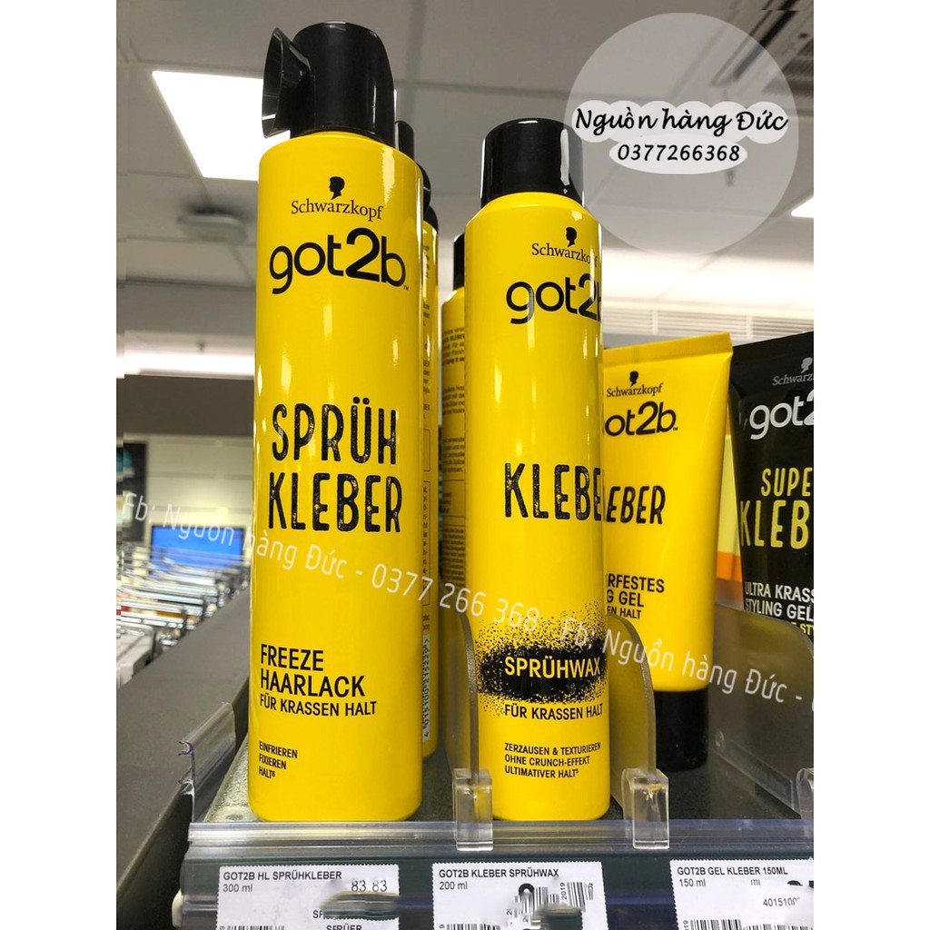 Gôm xịt giữ y nguyên nếp schwarzkopp got2b đức 300ml