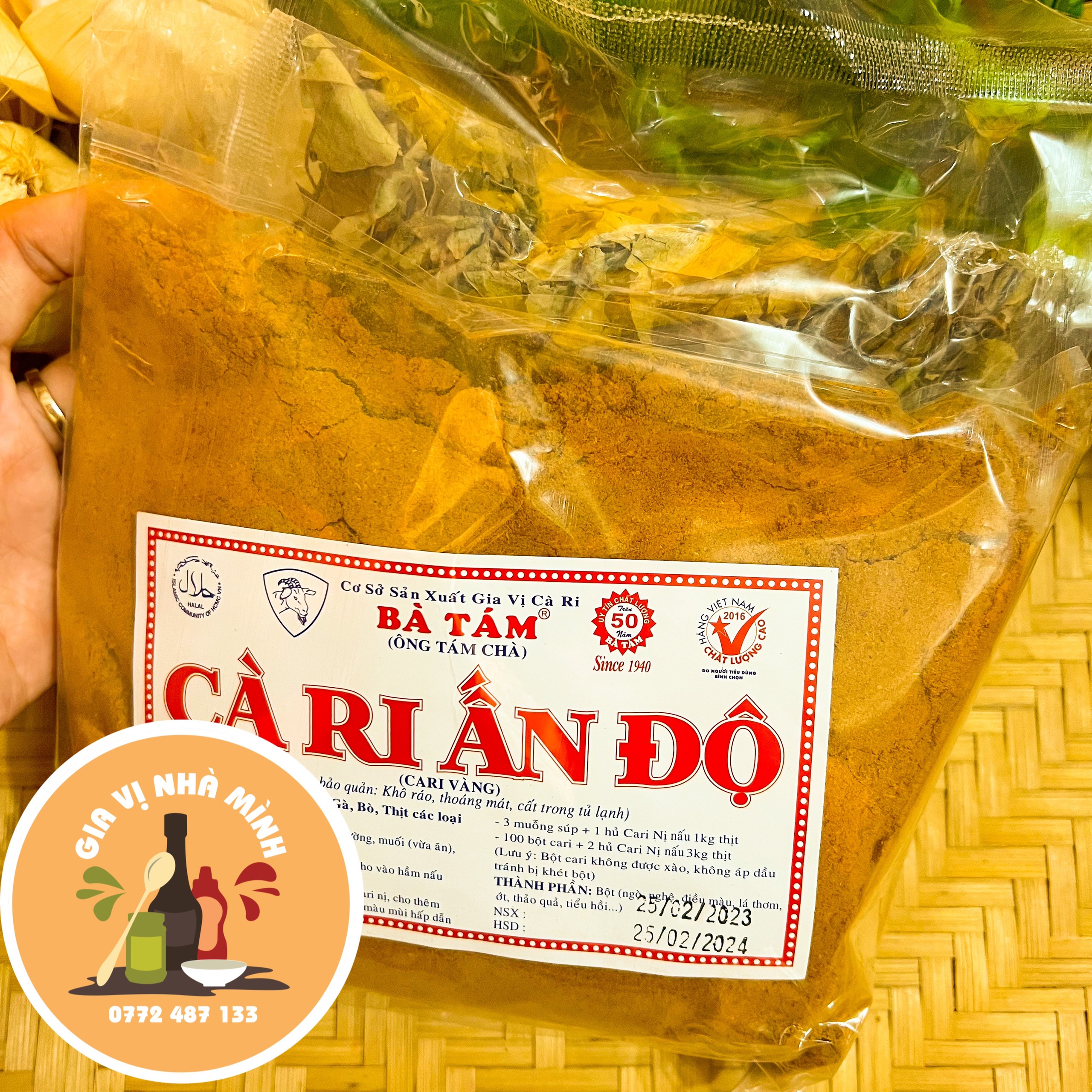 BỘT CÀ RI ẤN ĐỘ BÀ TÁM - GÓI 500GR