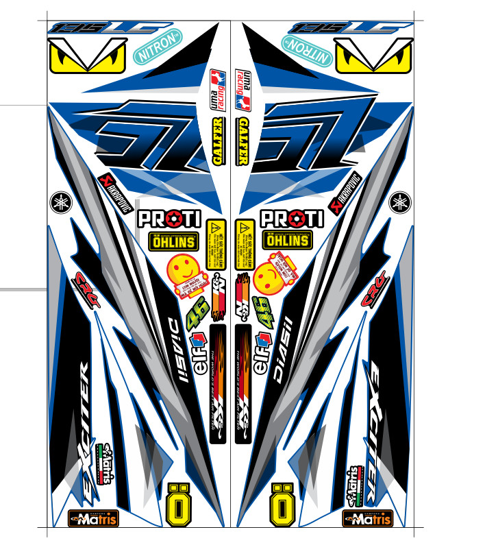 [HCM]Tem xe exciter 135 lc trắng xanh gp tặng logo