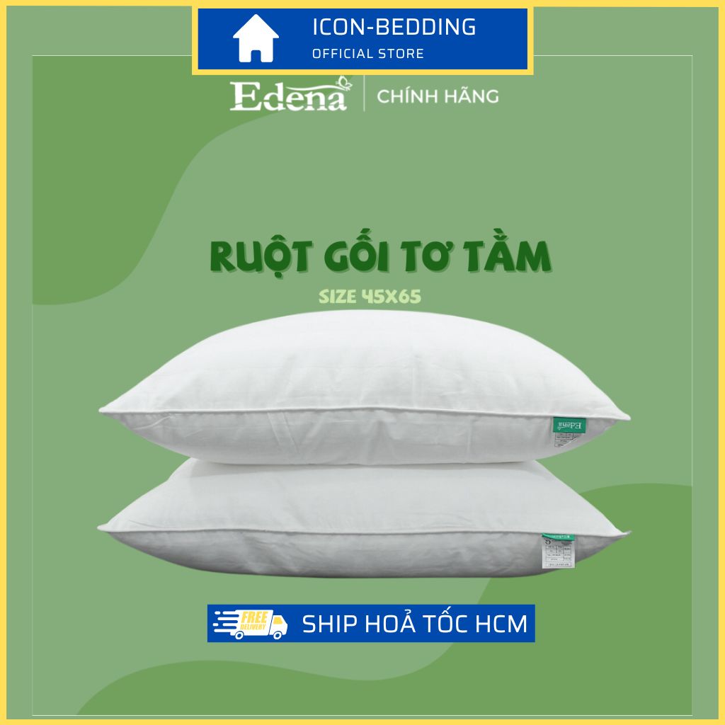 Ruột gối nằm tơ tằm 45x65cm edena, ruột gối chuẩn khách sạn 5 sao - chính hãng by icon-bedding
