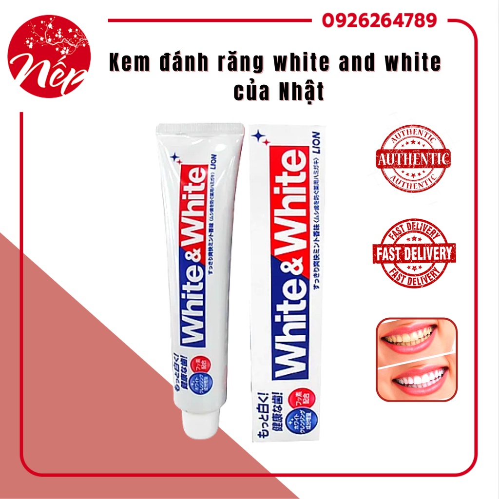 Kem đánh răng White & White Nhật Lion 150g