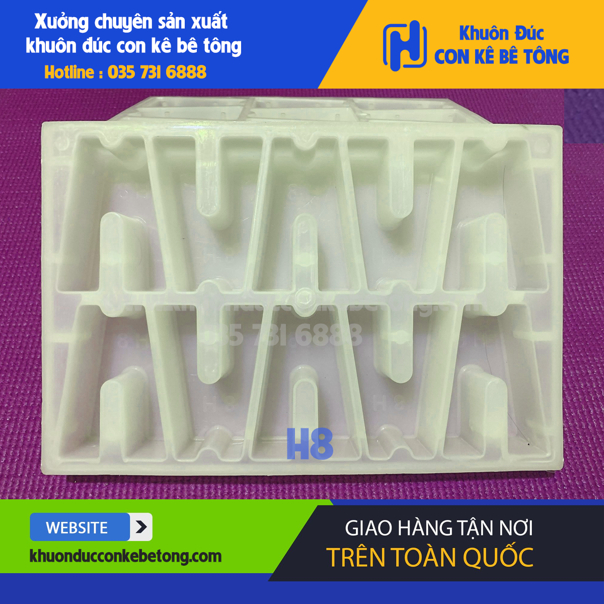 Khuôn đúc con kê bê tông h8