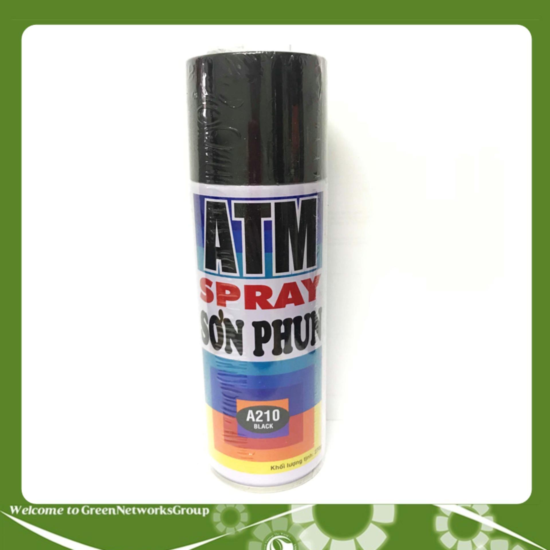 Bình sơn xịt ATM A210 GreenNetworks (màu đen)