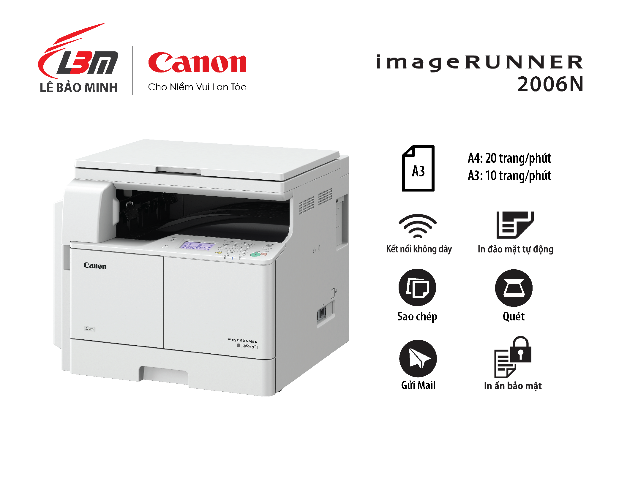 Máy in đa năng A3 Canon iR2206N