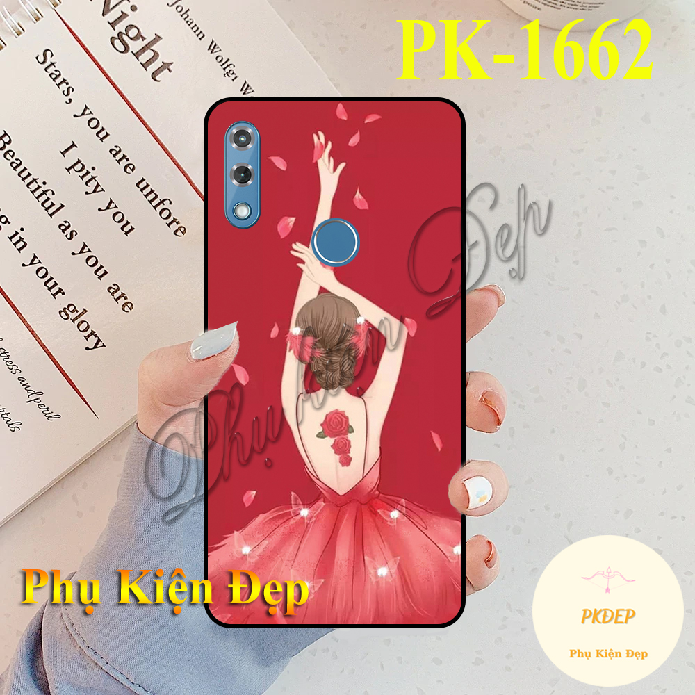 Ốp lưng Vsmart Star 4 - Ốp dẻo đen in hình Cô gái