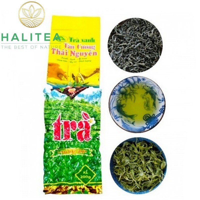 Trà cành lai tân cương thái nguyên vị thanh nước xanh gói 200gr