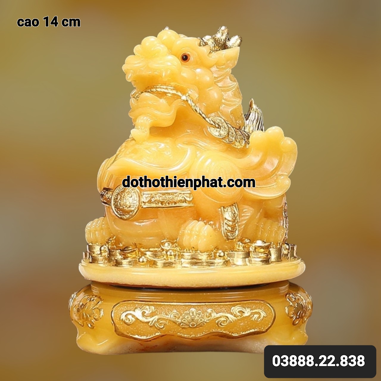 Phong thủy tỳ hưu đá màu vàng loại 1