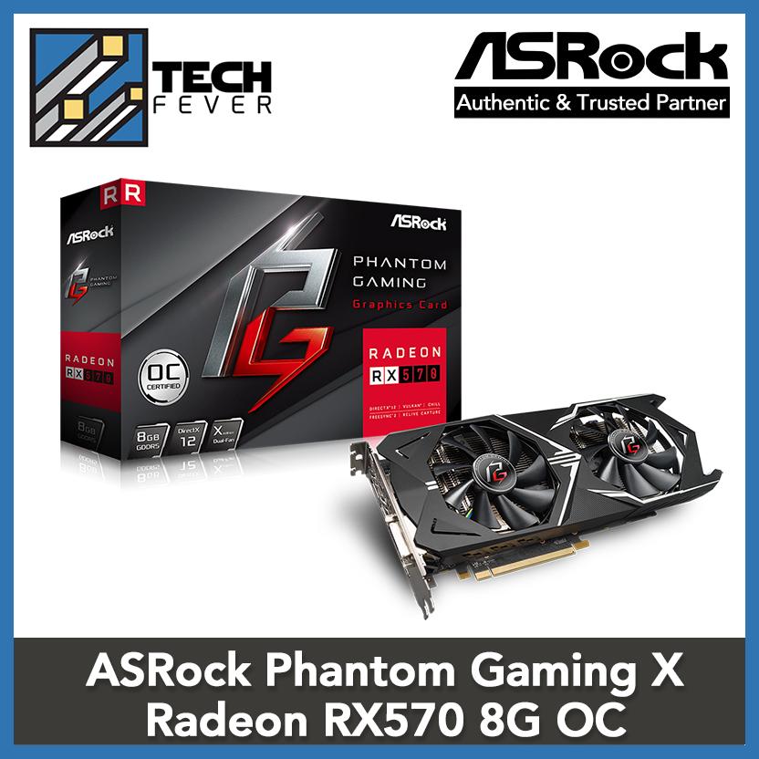 ASRock Phantom Gaming X Radeon RX570 8G OC Video Graphic Card VGA