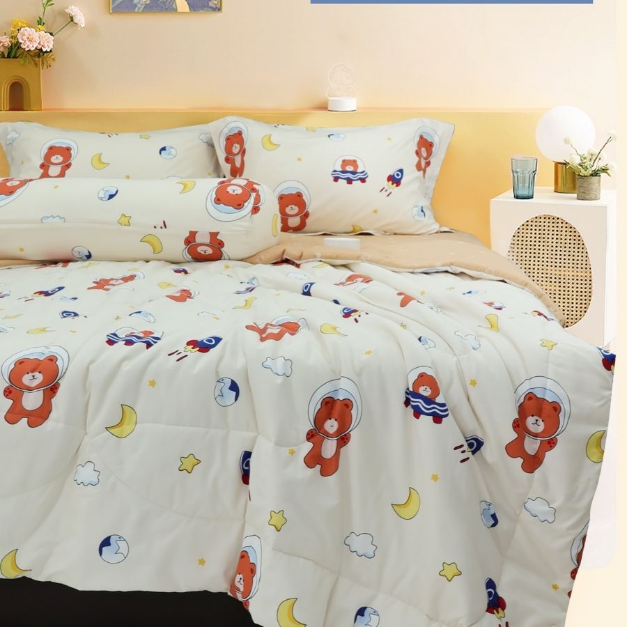 Bộ 5 món drap, áo gối kèm mền Stefani - ST200047 - Bộ chăn ga gối cotton