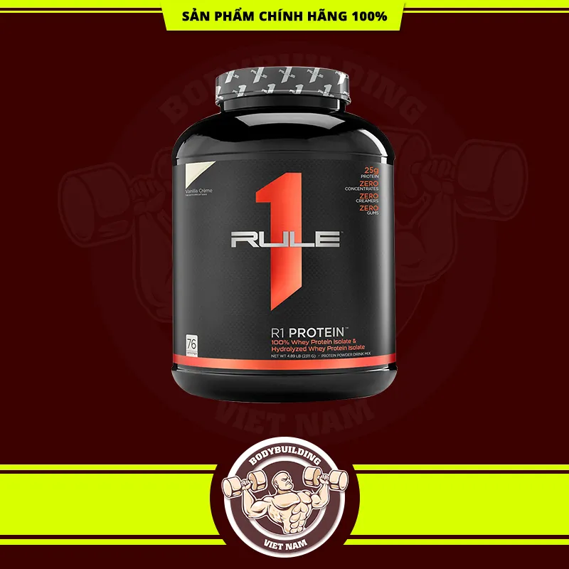 [HCM]WHEY PROTEIN - RULE 1 - R1 PROTEIN - 5lbs - Bổ sung protein tăng cơ giảm mỡ