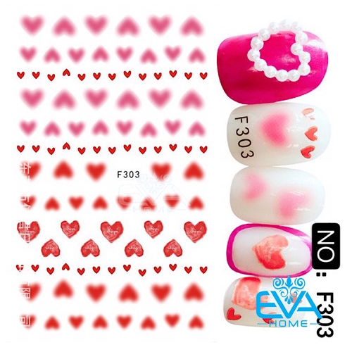 Miếng dán móng tay 3d nail sticker tráng trí hoạ tiết chủ đề tình yêu f632