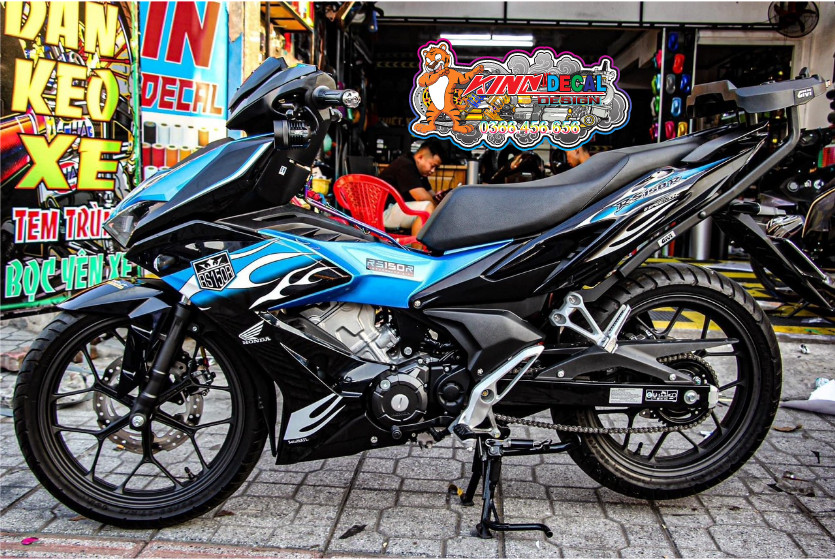 Tem Rời Winner X mẫu lửa màu đen xanh trắng