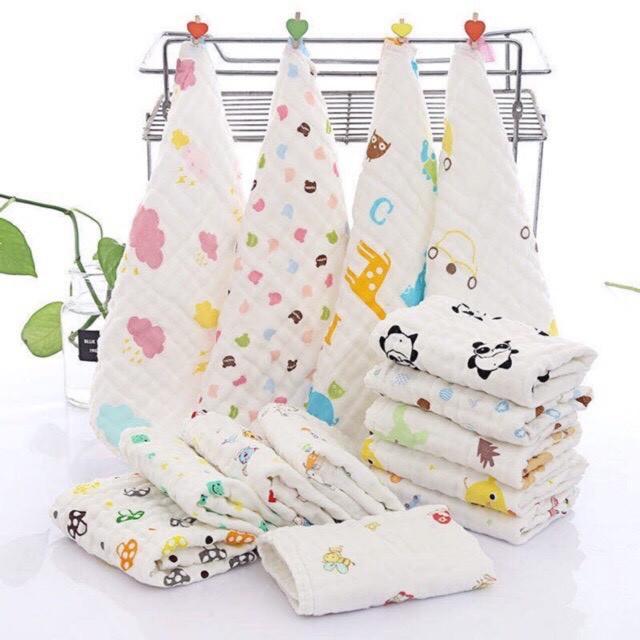 Khăn sữa - Set 5 khăn sữa hình thú cho bé