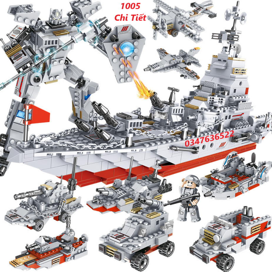 Bộ Đồ Chơi Xếp Hình Lego Chiến Hạm, Lego ROBOT, Lego Máy Bay