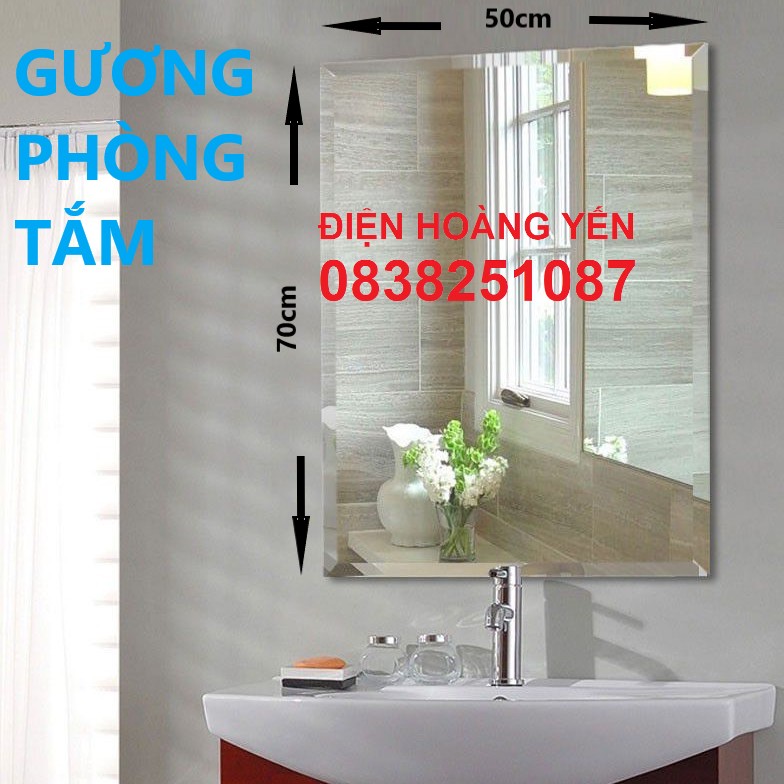 [HCM]Gương phòng tắm cao cấp 50 x 70 ( kiếng cường lực 5mm )