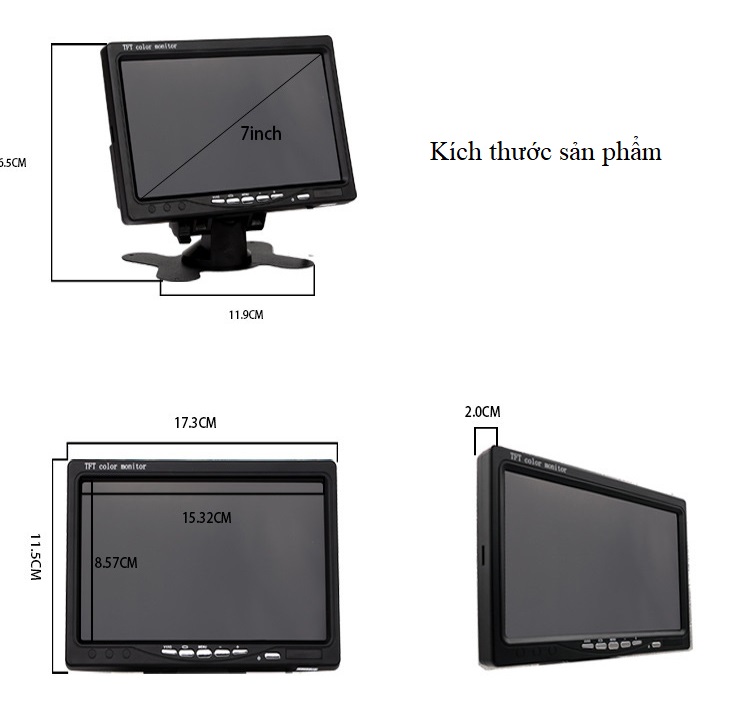 Màn hình camera lùi cho ô tô LCD 7 inch