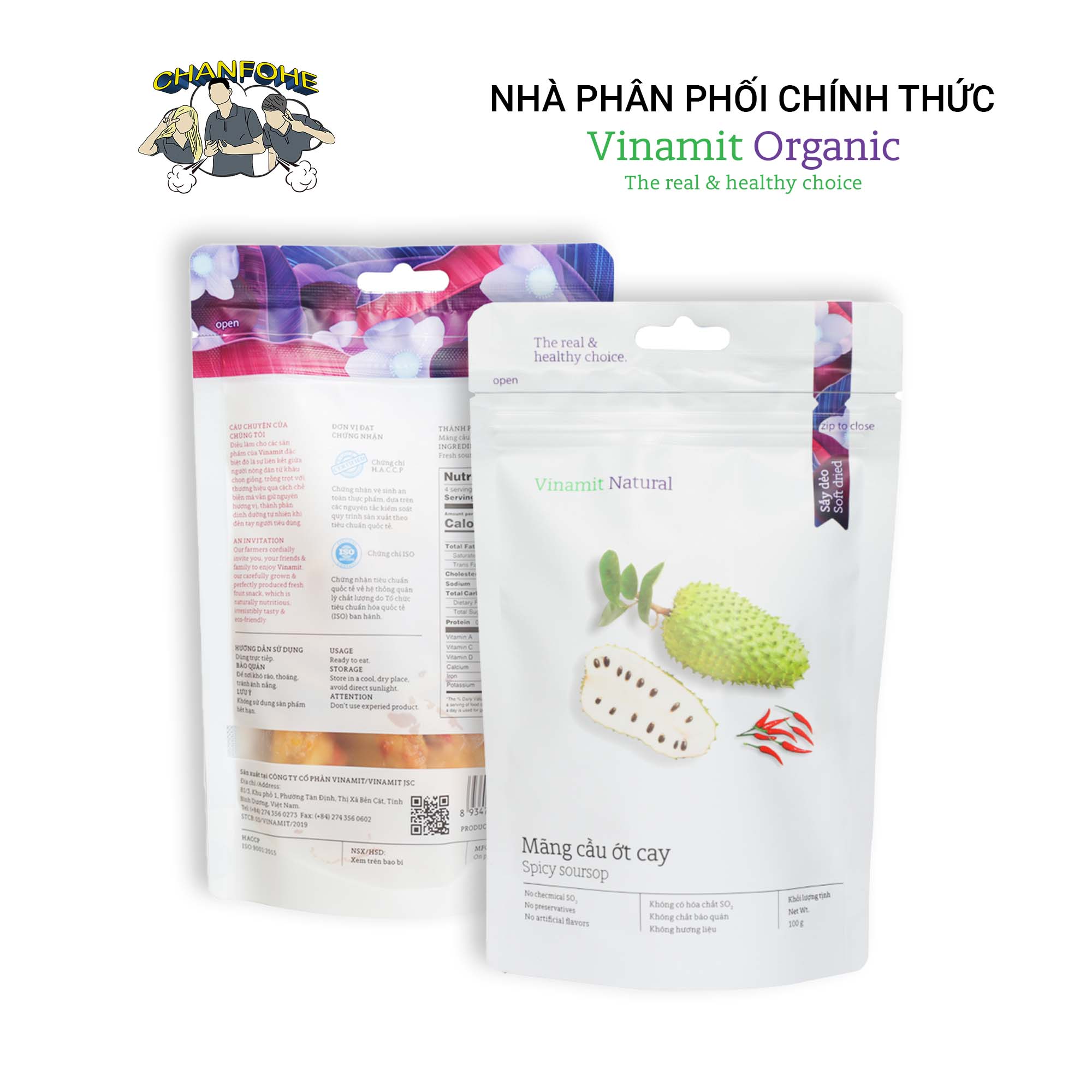 Mãng cầu sấy dẻo VINAMIT ớt cay 100g/250g