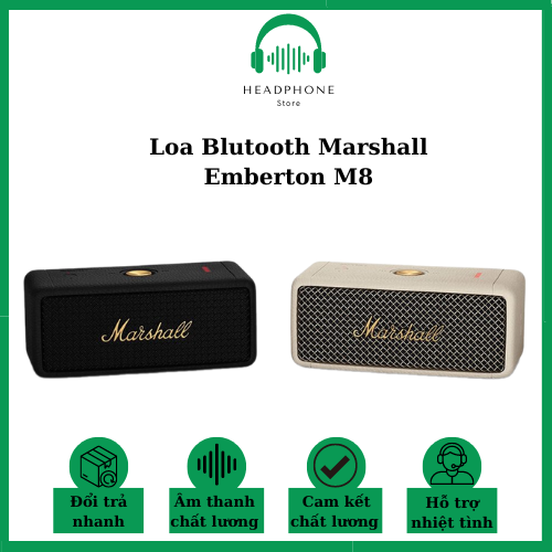 Loa Blutooth, Loa Marshall Emberton M8 kết nối bluetooth, có cổng aux, âm thanh siêu chất lượng, nhỏ gon, tiện dụng trọng lượng nhẹ