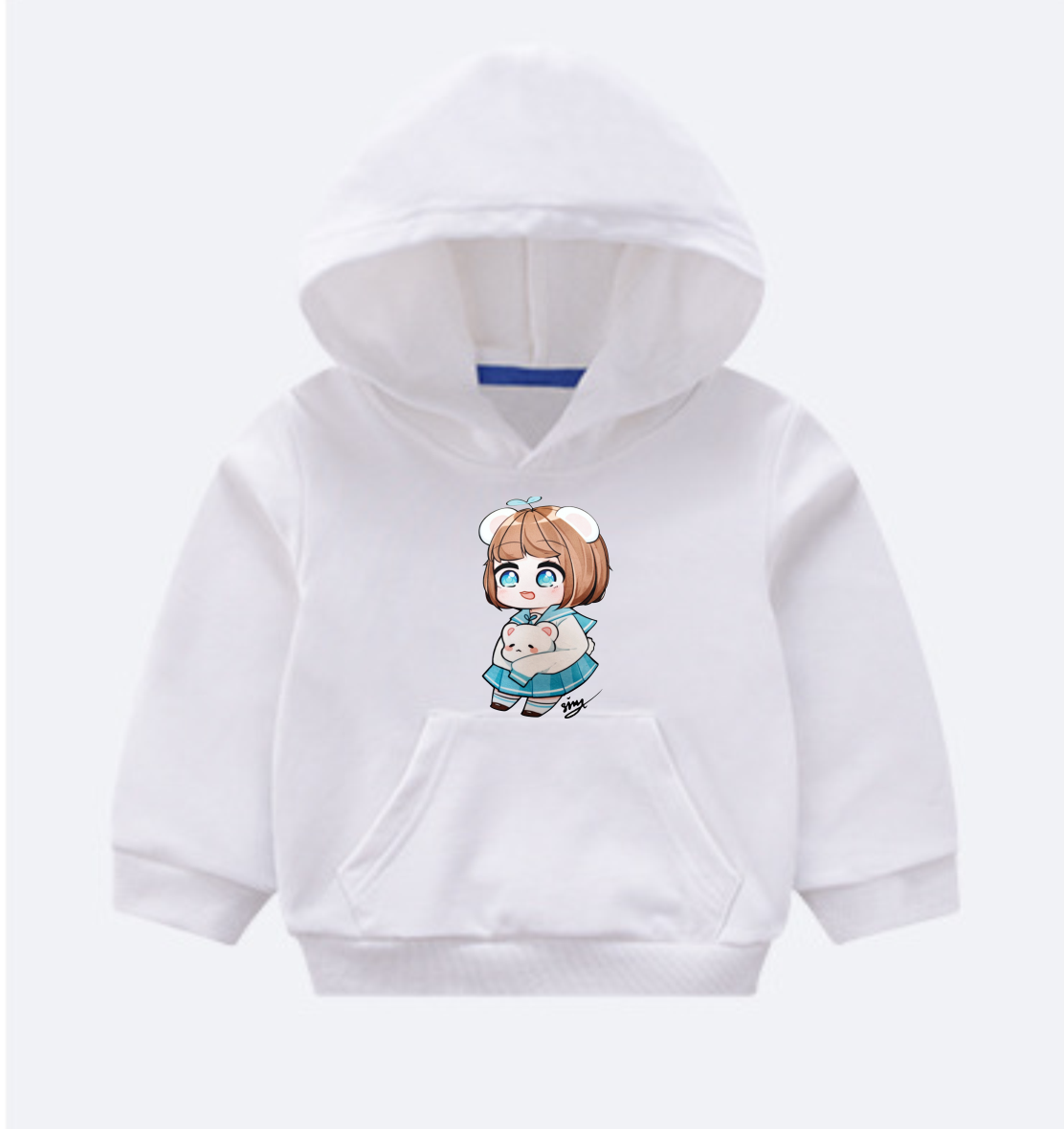 Áo khoác hoodie in hình hero team màu trắng cực chất bé trai bé gái đều mê