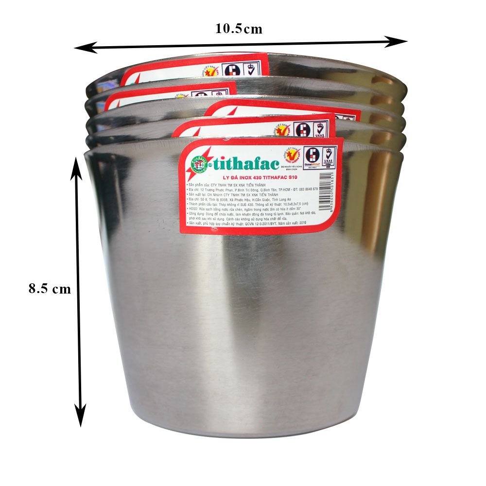 Ly Đá Inox 403 nhiều kích thước Tithafac