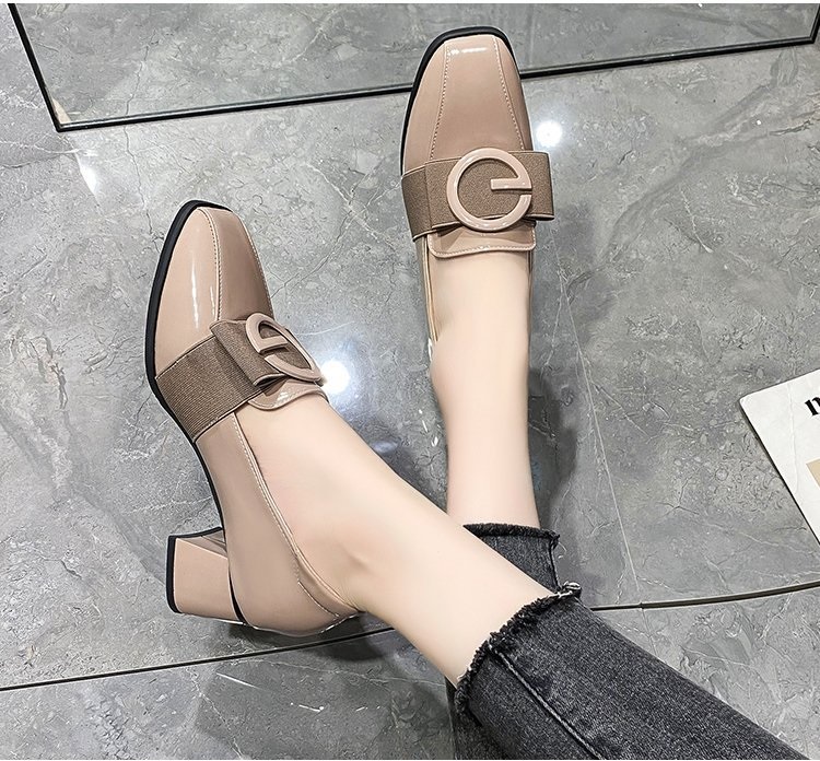 [CAO CẤP] Giày loafer đế vuông 5 phân da trơn khóa chữ cao cấp thon gọn thoải mái khi mang lâu S021