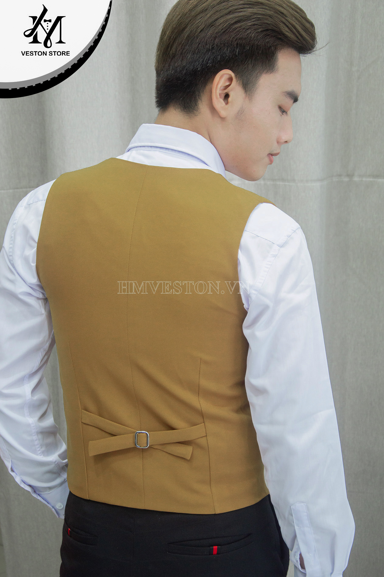 [HCM]Áo Gile Nam Phong Cách Màu Đồng Form Ôm