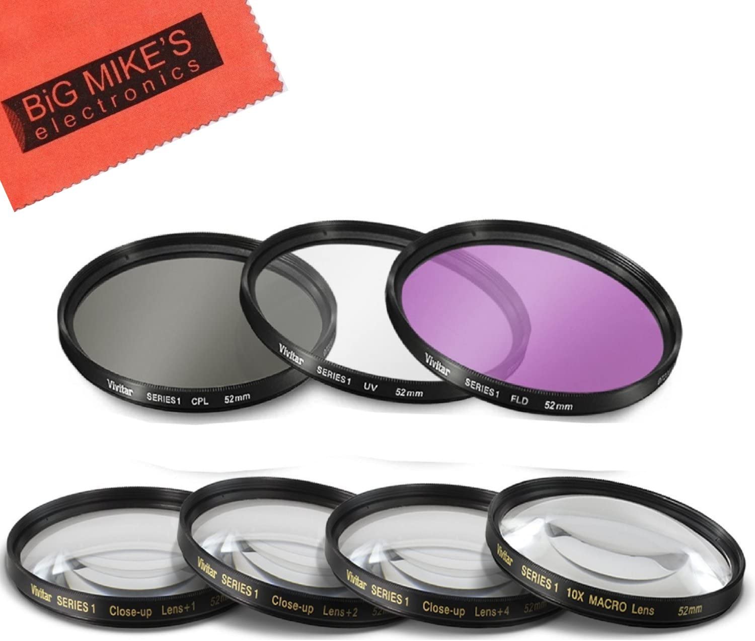 Bộ Kính Lọc 7PC 52Mm Chính Hãng Cho Nikon D3100, D3200, D3300, D5100, D5200