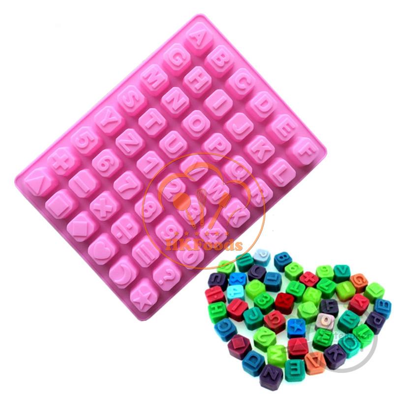 Khuôn silicon socola 48 bảng chữ cái, số, ký tự