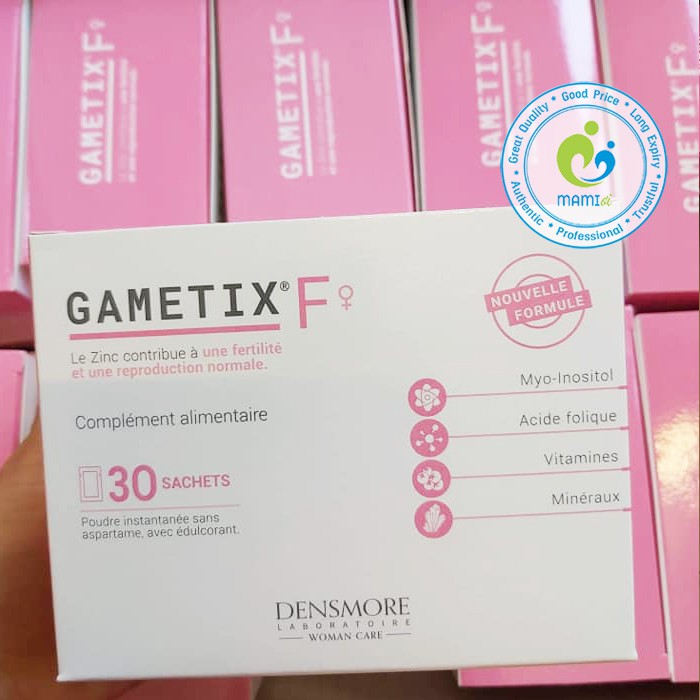 Thực phẩm chức năng (30 gói) hỗ trợ tăng khả năng thụ thai cho nam/nữ từ 18 tuổi Densmore Gametix M/F, Pháp