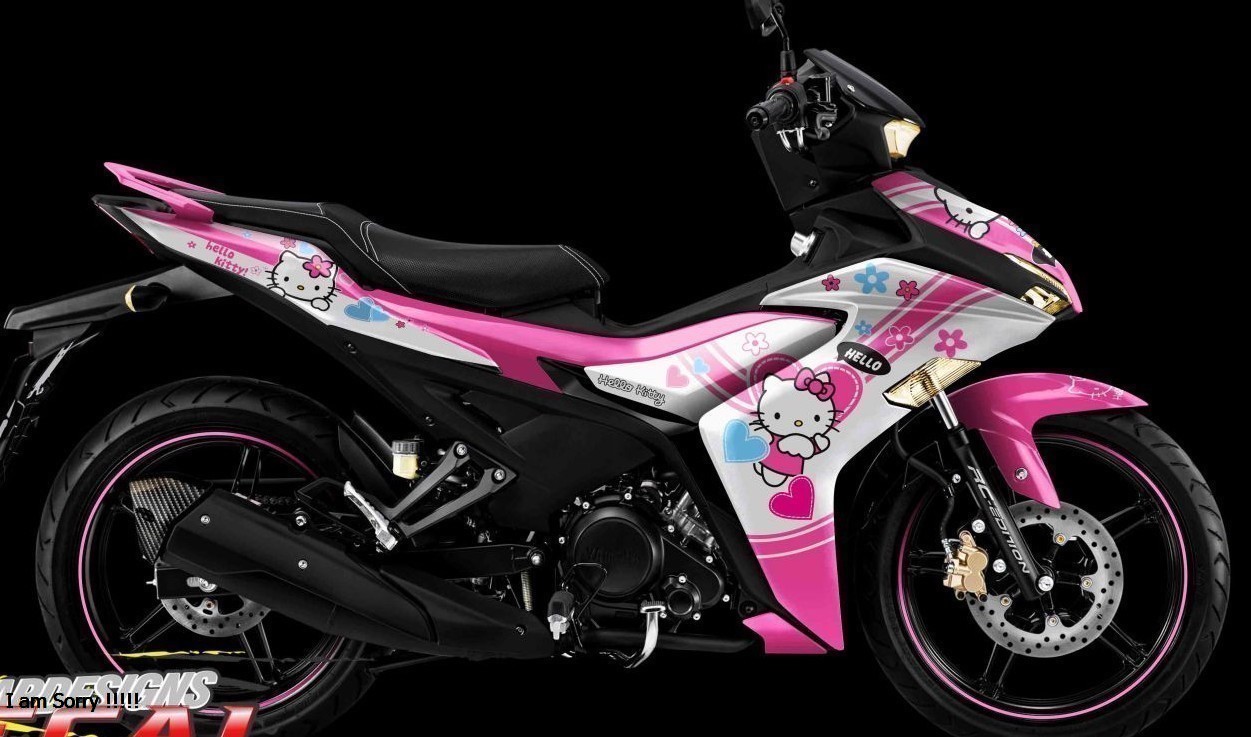 Tem trùm xe exciter 155 hello kitty HỒNG đẹp - Tem dán xe máy exciter 155 hello kitty HỒNG thiết kế theo yêu cầu - tem trùm exciter 155 độ chế đẹp và rẻ chất