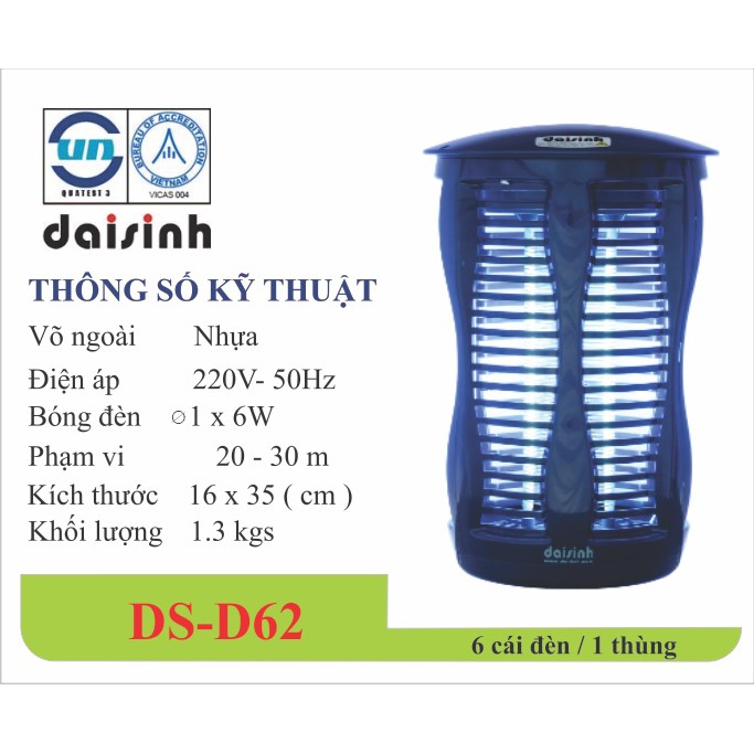 Đèn bắt muỗi diệt côn trùng Đại Sinh DS-D62