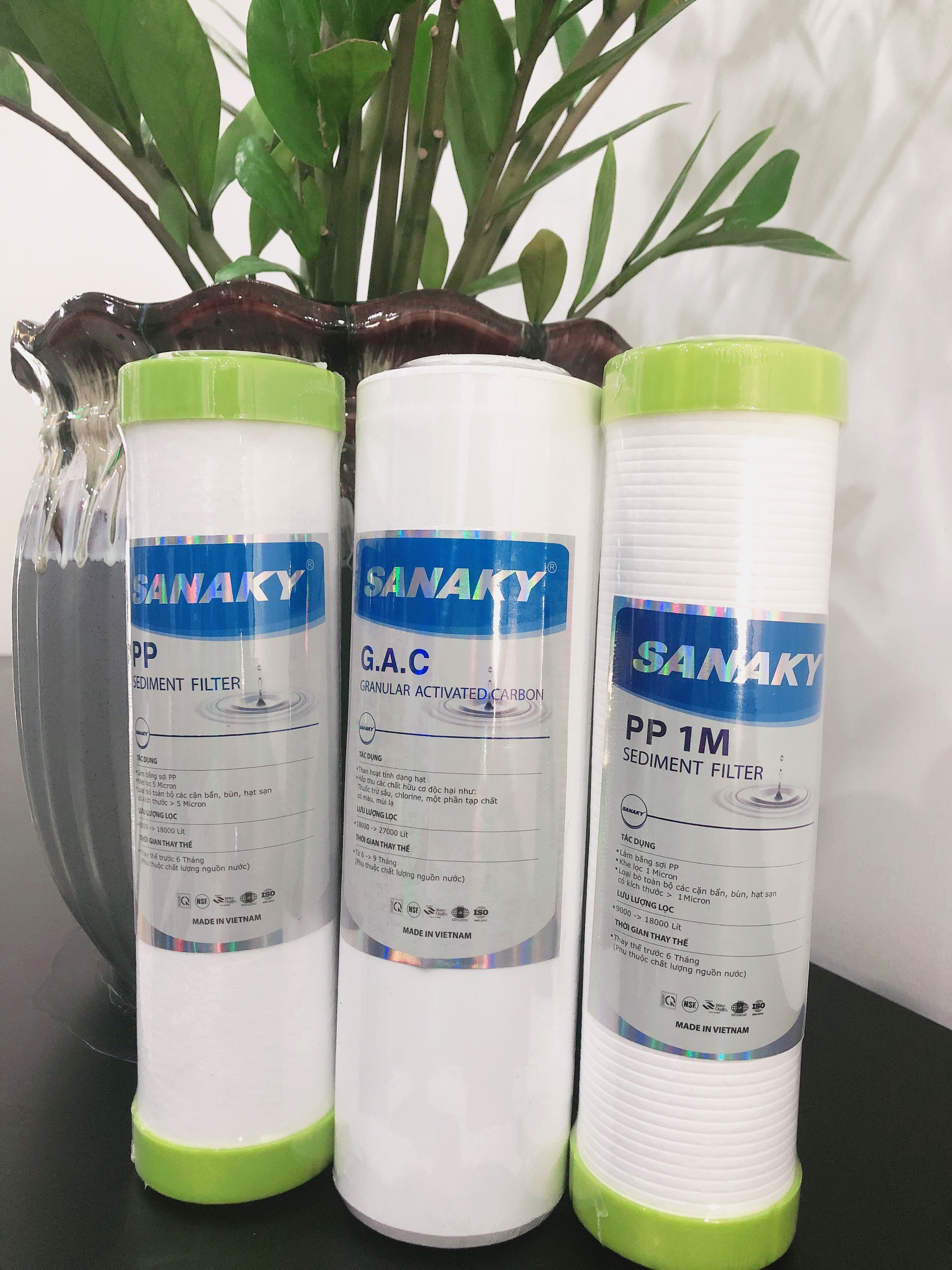 Bộ 3 lõi lọc thô 1,2,3 sanaky